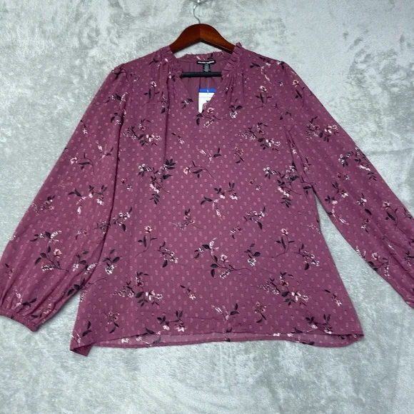 Hilary Radley Women's Size 21 Blouse Purple H0179 - Picture 2 of 5